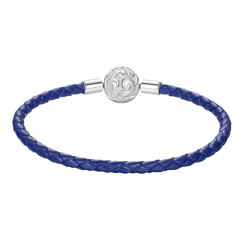Generisch Damenarmband Aus 925Er Sterlingsilber Mit Perlen Und Lederbesatz, Verziert Mit Glückverheißenden Wolkenmotiven, Inklusive Geschenkbox. Ein Amulett Für Glück Und Wohlstand Perfekt Für