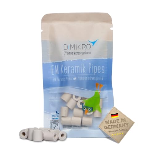 DIMIKRO EM-Keramik Graue Pipes + Infobroschüre über Anwendung von EM-Keramik - Wasserenergetisierung frisches & weiches Wasser - DIY Halsbänder - Tierhalsbänder (28 g)