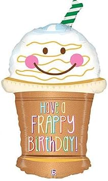 LOONBALLOON Birthday Food Balloons, 32 FRAPPY BIRTHDAY