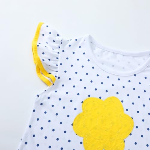 Image of HILEELANG Toddler Girl Easter Outfit Spring Summer Cotton Leggings Pants Tees Shirts Clothing Sets