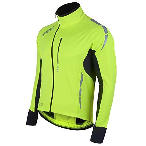 Zimco Pro Men Winter Cycling Jackets High Viz Bicycle Jersey Windproof Thermal Insulated Jacket (Medium, Neon Green) - Thumbnail 2