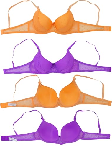 Image of ToBeInStyle Women's Pack of 6 Padded Assorted Styles Supportive Bras Cup Size - A to DDD