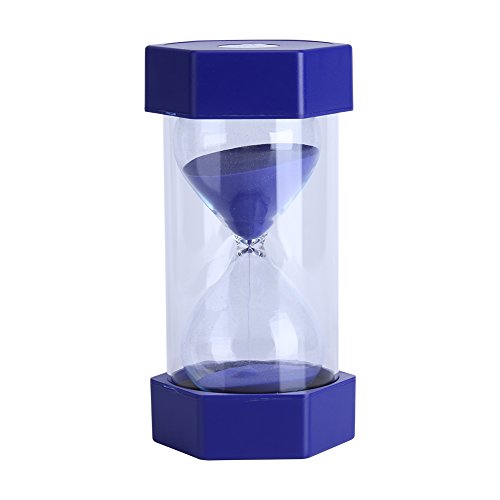 Hourglass Sand Timer 3/10/20/30/60 Minutes Timer Set Sandglass Timer Romantic Home Office Decor (60 mins, Blue)