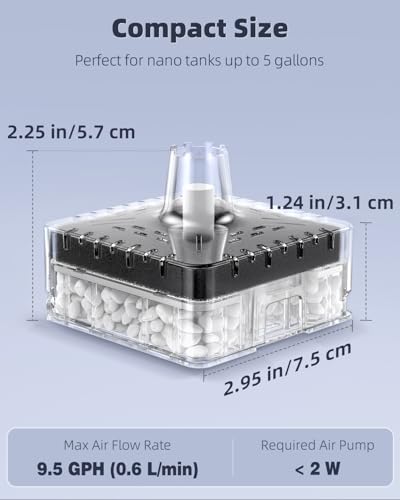 Image of Pawfly Aquarium Sponge Filter, Small Fish Tank Filter with Foam and Air Stone, Sponge Filter for Fish Tanks up to 5 Gallons (Air Pump Not Included)