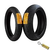 Continental Conti Sport Attack 2 120/70ZR17 Front & 190/50ZR17 Rear Sports Motorcycle Tires - High-Performance Grip, Enhanced Stability, and Quick Warm-Up 120/70-17, 190/50-17 with Keychain