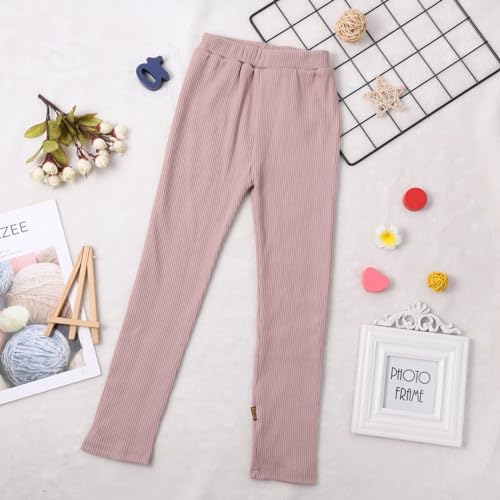 Girls Basic Ribbed Leggings Kids Kint Footless Full Length Tights Pants Soft Stretchy Bottom Tights Pants2