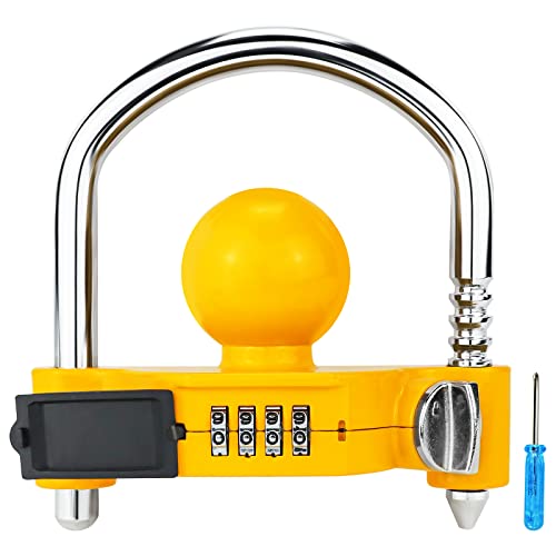 Funmit 1 Pack Universal Hitch Lock with Combination Lock, Yellow by Funmit - Used condition - US$19.73
