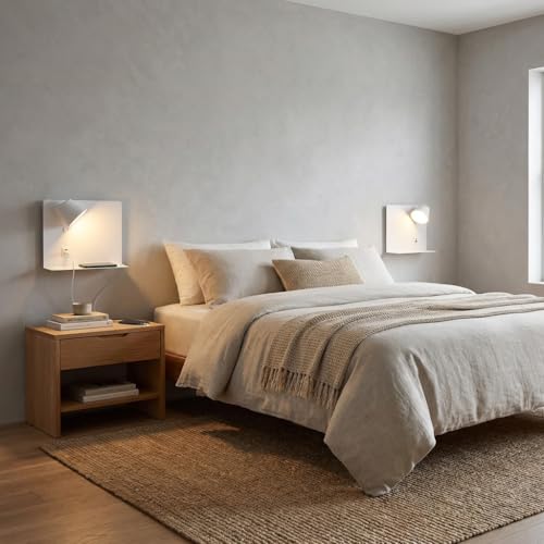Alpinaluz Applique Murale LED Orientable 6W avec CCT 3000K/4000K/6000K, Ports USB et USB-C, Structure en Acier Laqué et Spot en Aluminium, Éclairage Intérieur IP20 (Blanc – Droite) – vue 3