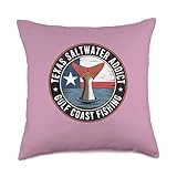 Texas Saltwater Addict Gulf Coast Fishing Tail Fly Fishing Throw Pillow