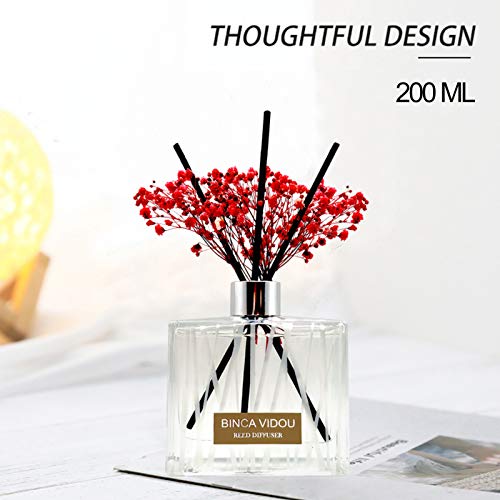 Rose Reed Diffuser Set, Binca Vidou Scented Oil Diffuser 200Ml/6.76Oz More Than 180 Days For Bedroom Living Room Office, Giftable & Stress Relief #TOP3