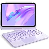 GreenLaw Keyboard Case for iPad mini 7(2024) & Mini 6 (2021) 8.3', Smart Touchpad, 7 Color Backlit, Type-C Rechargeable, 360° Rotate Keyboard Case for iPad mini 7th/6th Generation, Purple