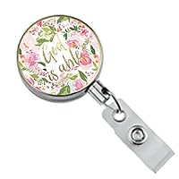 Algopix Similar Product 7 - Mary Square God is Able Badge Reel