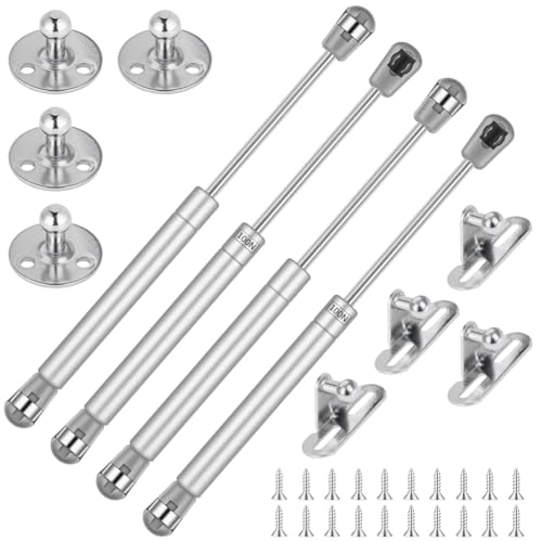 NUTKIT Gasdruckfeder Gasdruckdämpfer, 4 Stück 100 N Hydraulic Gasdruckfeder, Gasdruckfedern Soft Close Mit Schrauben＆Befestigungselementen, Möbel Dämpfer Stoßdämpfer Für DIY Schranktür Küchenmöbel