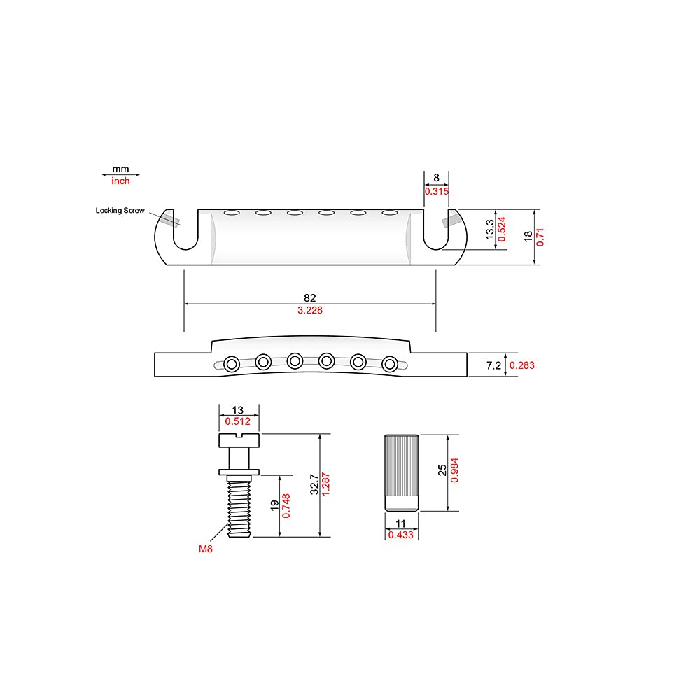 TonePros Metric Locking Tailpiece Nickel