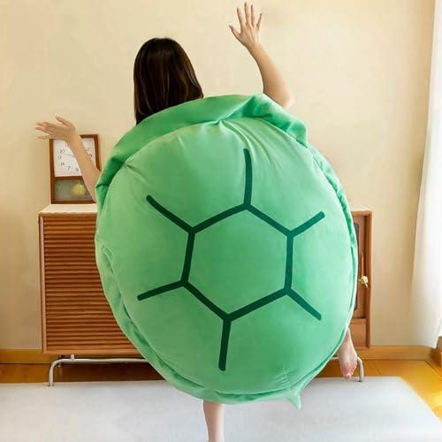 Srutirbo 51 in Giant Wearable Turtle Shell Pillows, Giant Tortoise Plush Pillow Toy Stuffed Animal Costume Funny Dress Up, Creative Gift for Adults (Green 51 in)