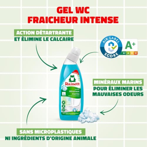 RAINETT - Spray Nettoyant & Dégraissant Cuisine au Bicarbonate / Spray Nettoyant Spécial Salle de Bain / Nettoyant WC Minéraux Marins en Gel – vue 4