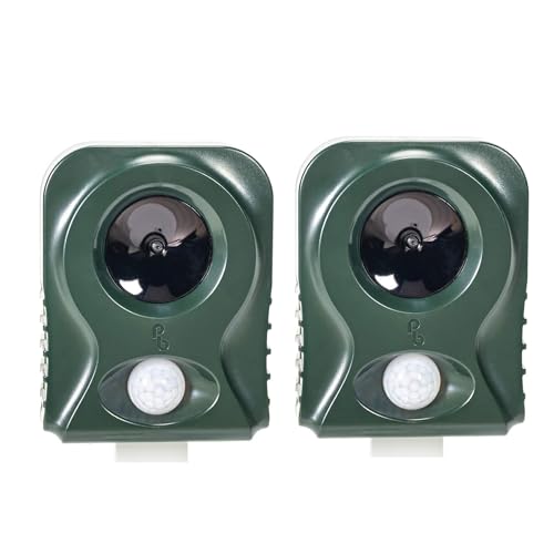 Pestbye® Battery Operated Cat Repellent V2 - Easy To Use Ultrasonic Cat Scarer with HyperResonance Frequency - Set of 2