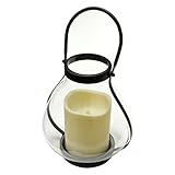 Gerson Everlasting Glow 38538 Battery Operated Metal and Glass School House Lantern with 4.5