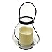 Gerson Everlasting Glow 38538 Battery Operated Metal and Glass School House Lantern with 4.5" by 6" LED Resin Candle, 8.25-Inch by 10.25-Inch, Black