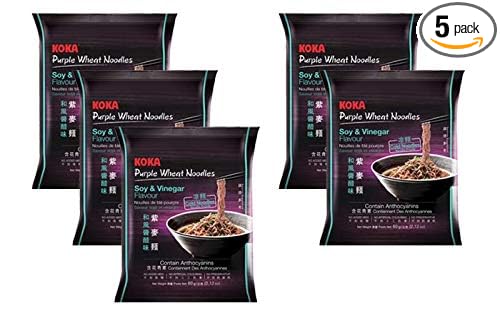 Purple Wheat Noodles Soy & Vinegar Flavor 60g (Pack of 5) 