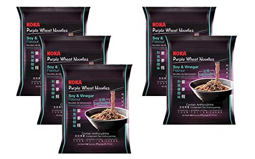 Koka Purple Wheat Noodles Soy & Vinegar Flavor 60g (Pack of 5) "(HALAL Certified)"