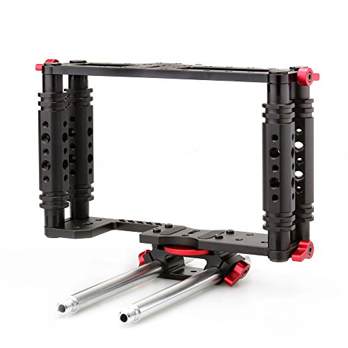Kamerar Tank TK-2 cage with 15mm rods Support, 1/4-20 Threaded mounting Points and 3/8" Sized Female Threads for LCD Monitor and Other Camera Accessories