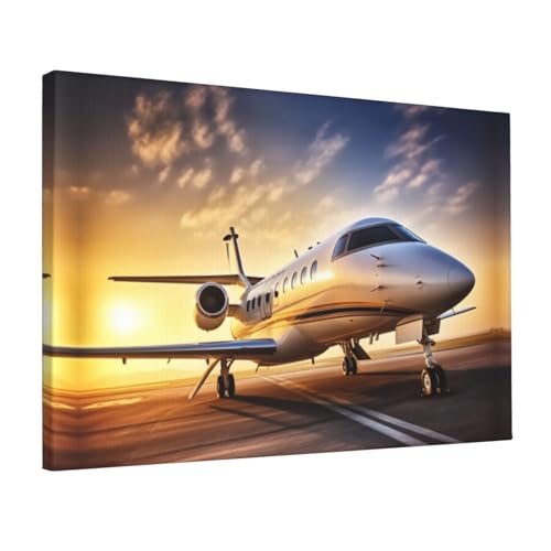 Impression sur toile avec avion privé colorée YoupO 30x45 cm