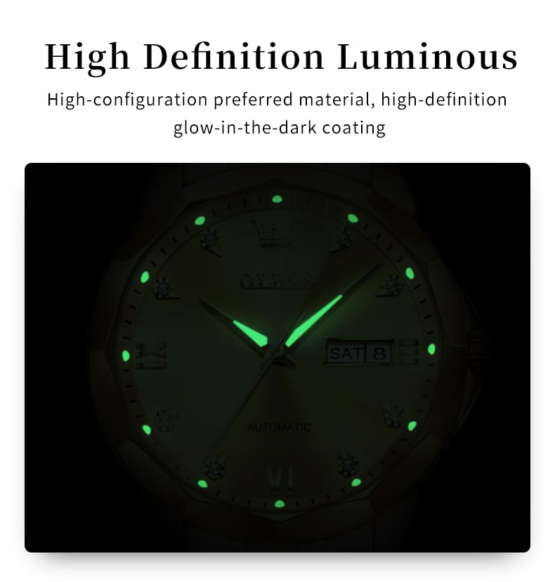 Image of OLEVS Womens Watches Diamond Luxury Dress Gold Wrist Watch Stainless Steel Waterproof Luminous Date