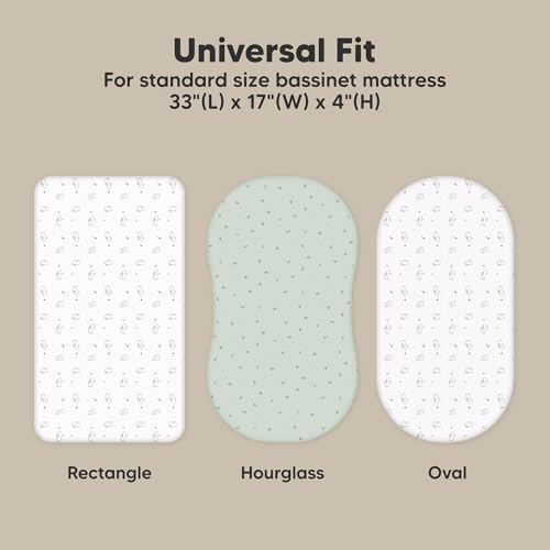 Image of 2-Pack Organic Bassinet Sheets for Girls, Boys - 100% Cotton Bassinet Mattress Sheets Compatible with Halo Bassinest Swivel Sleeper, Graco, Baby Delight, Chicco,Unisex Fitted Bassinet Sheets(Bunnies)