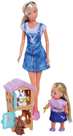 Simba, 105733667, Steffi Love Tavşan Ailesi, Steffi & Evi, Tavşan Kafesi Ve İki Tavşan Figürü Birlikte, 12Cm, 29Cm - Görsel 1