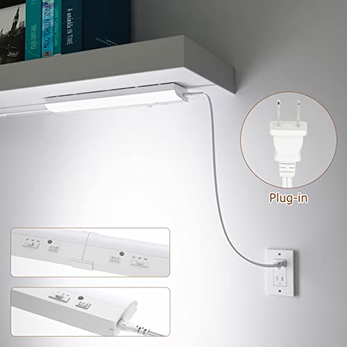 Pesuten Led Under Cabinet Task Lighting For Kitchen Plug-In Closet Light Dimmable Under Cabinet Light 3 Color 3000K/4000K/5000K For Kitchen Garage Counter/Sink Area 12 Inch #TOP4