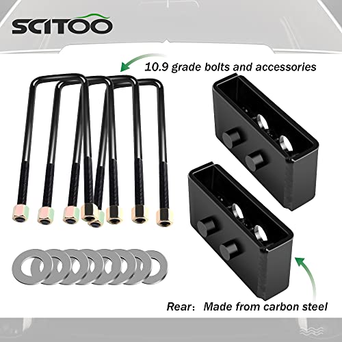 SCITOO 1.5 inch Leveling Lift Block Kits with Extra Long Square Leaf Spring Axle U Bolts 2004-2018 for Ford for F-150 2WD/4WD by SCITOO - Image 3