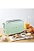 Smeg, 2x2 TSF02PGEU -Toaster, 2 lange Schlitze für 2 Scheiben, 6 Vergoldungsniveaus, Heizfunktion, Abtau- und Bagel- Funktion, Sammelschublade, 950W, Pastellgrün