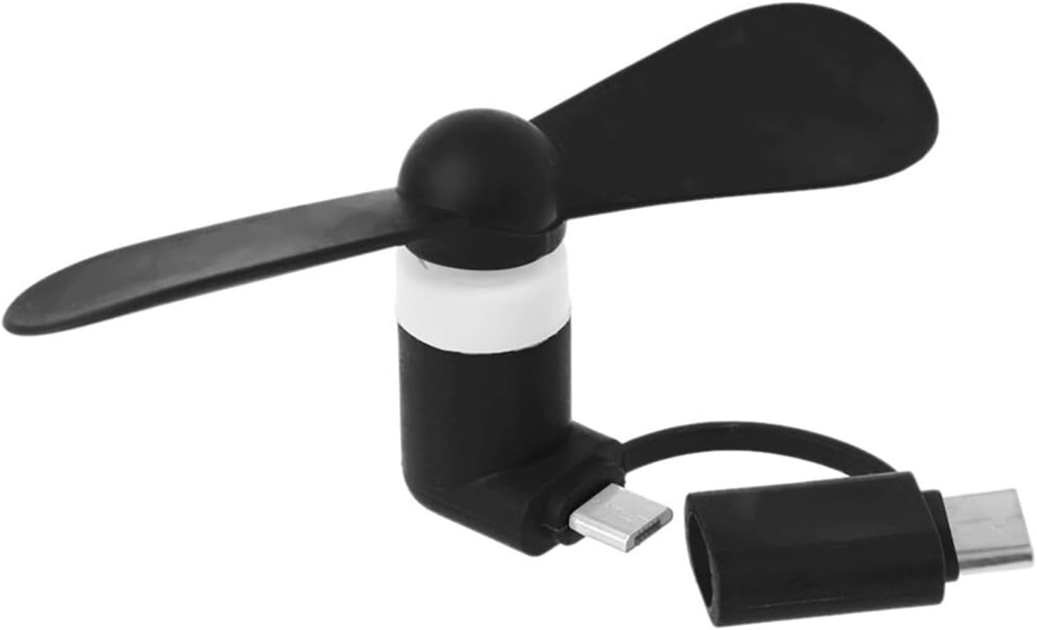 Portable USB Fan with Touch Control 3 Speed Settings for Mobile Devices Indoor Cooling Applicable to Type C and Micro USB(Blue)