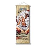Wanted One Strawhat Crew Piece Anime Wall Scroll, Japanese Version Wanted Posters Collection, Decorative Art Print with Hanging Accessories, 27.5' L x 9.8' W (Lufy)