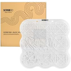 SCRIB3D Silicone 3D Pen Mat – Two-Sided Flexible Heat-Resistant Drawing Pad with Shapes & Patterns – Stencil Practice Board for Beginners & Makers – Designed to Work with All SCRIB3D Pens