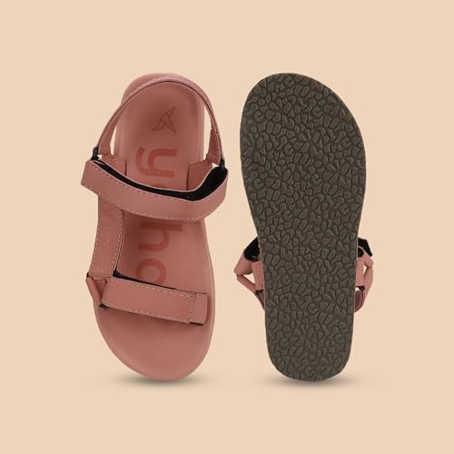 Image of YOHO EVA Sandals for Women | EVA sole | Comfortable cushioned sole with TPR base | Lightweight | Soft skin friendly straps | Adjustable straps | Velcro closure | Vibrant colour options