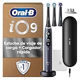Oral-B iO 9 Cepillo De Dientes Eléctrico Negro, 3 Cabezales, 1 Estuche Cargador De Viaje, 7 Modos De Cepillado Con Blanqueamiento Dental, Sensor De Presión, Diseñado Por Braun