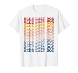 Bleu Lacy Chien Groovy Rétro T-Shirt