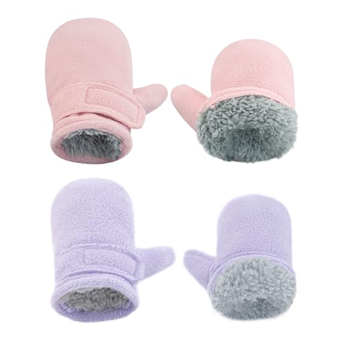 Image of BAVST Baby Toddler Winter Mittens Girls Warm Fleece Lined Gloves Kids Sherpa Lined Mittens for Boys
