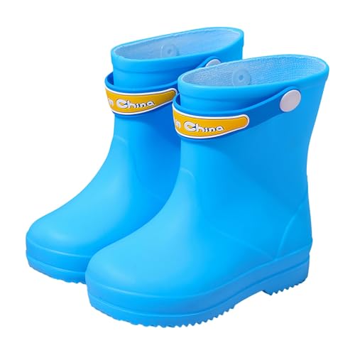 IWIHMIV Toddler Rain Boots Non Slip Rubber Water Shoes for Girls and Boys Lightweight Rainboots with Easy-On Handles2