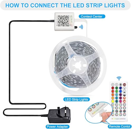 PSTAR Led Strip Light 20m, led Lights with Remote & App, Music Sync Mode with Mic, Smart Flexible RGB Led Lights for Bedroom, Kitchen, Party, Home, Christmas Decoration