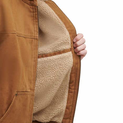 GH Bass Men's Heavy Cotton Canvas Hoody Bomber with Sherpa Lined Body and Hood4