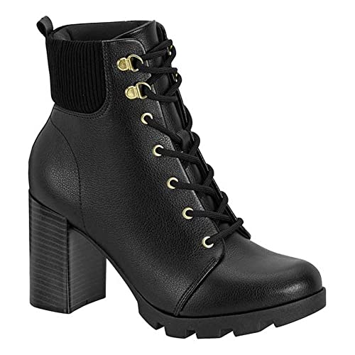 Bota Coturno Beira Rio Salto Tratorado Feminina - Preto - 38