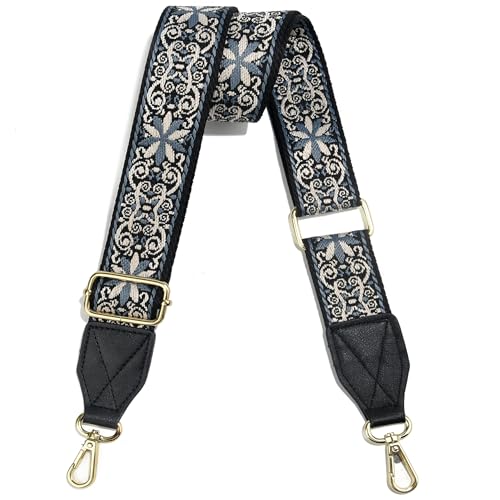 Image of Purse Strap,1.5 inch Leather End Shoulder Strap Adjustable Replacement,Retro Multi-Pattern Crossbody Bag Straps