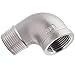 Horiznext stainless steel NPT 3/4 elbow fitting 90 degree with both male and female thread connecting water pipe air hose pvc tube cast coupling (1 pc)