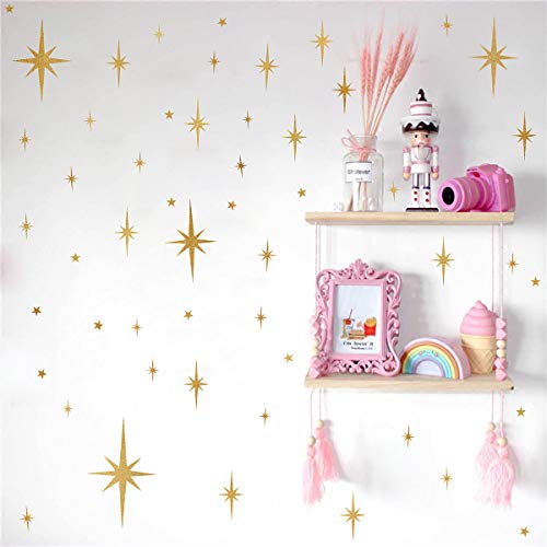 Star Wall Stickers Girls Room Wall Decals (116Pcs) Sparkle Wall Sticker Stick And Peel Stars Stickers-6 Sizes #TOP3