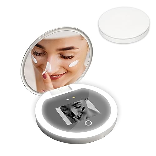 Mirror Camera with Light, 2X Magnification, Travel Makeup, 3.5in Pocket Size, for Sunscreen Testing by Cuifati - Used condition - US$38.78