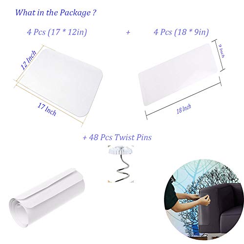 8 Pcs Furniture Protectors from Cats, Cat Scratch Deterrent, Couch Protector 4 Pack X-Large (17"L 12"W) + 4 Pack Large (18"L 9"W) Cat Repellent for Furniture, Stop Pets from Scratching Furniture Couch - Image 6