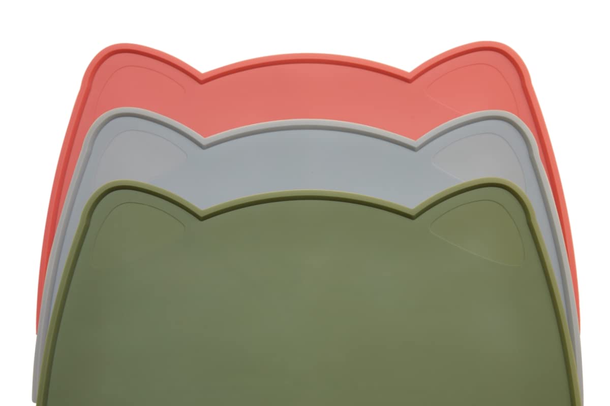 OHMO Tappetino Ciotola per Cani e Gatti in Silicone, Impermeabile Antiscivolo a Prova di Fuoriuscita per Cibo e Acqua, Facile da Pulire, 52x30cm, Verde